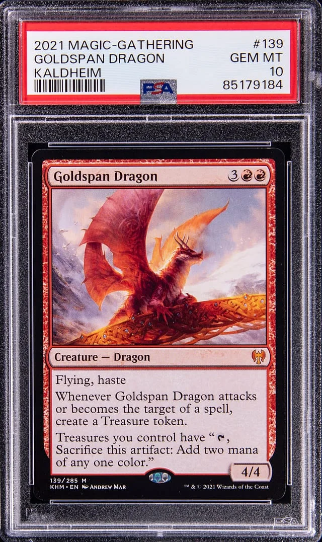 2021 Magic: The Gathering Kaldheim Goldspan Dragon #139 card image