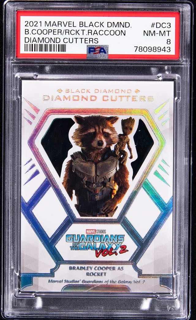 2021 Marvel Black Diamond Diamond Cutters Bradley Cooper as Rocket Raccoon #DC6 card image