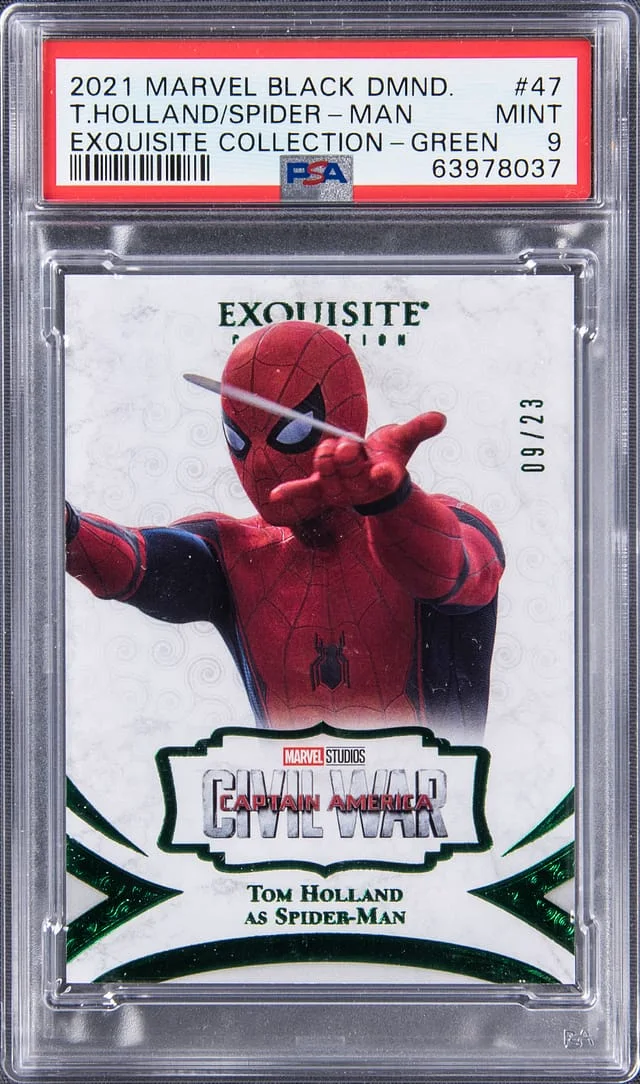 2021 Marvel Black Diamond Exquisite Collection Green Tom Holland/Spider-Man #47 card image