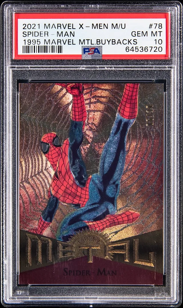 2021 Marvel X-Men Metal Universe 1995 Marvel Metal Buybacks Spider-Man #78 card image