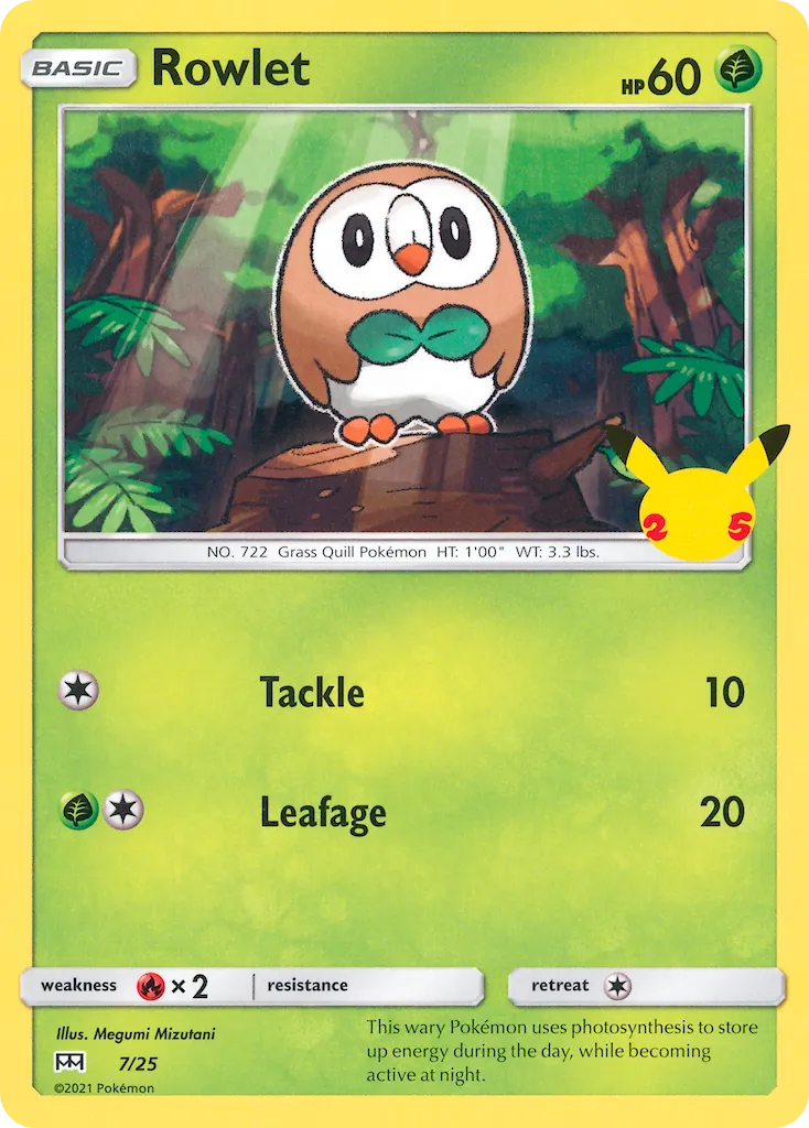 2021 McDonald's Collection 2021 Rowlet McDonald's Promo #07/25 McDonald's Promo card image