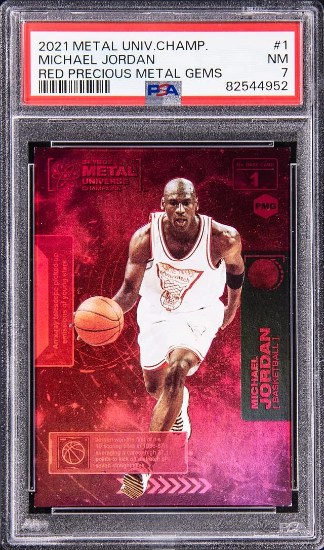 2021 Metal Universe Michael Jordan Champions Red Precious Metal Gems #1 card image