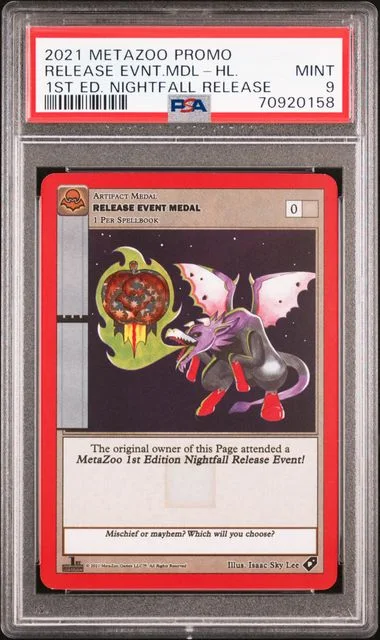 2021 Metazoo Promo Edition Nightfall Release Holofoil Release Event Medal #1st card image