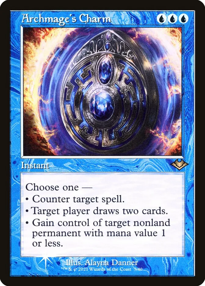 2021 Modern Horizons 1 Timeshifts Archmage's Charm rare #7 unlisted card image