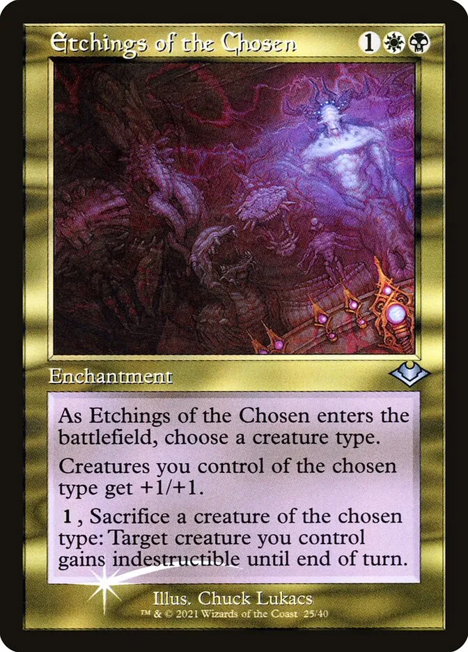 2021 Modern Horizons 1 Timeshifts Etchings of the Chosen uncommon #25 unlisted card image