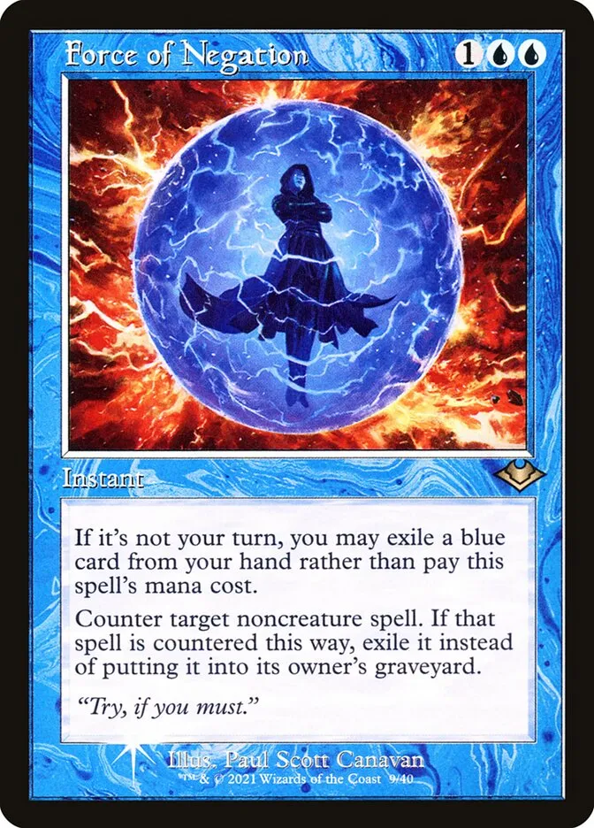 2021 Modern Horizons 1 Timeshifts Force of Negation rare #9 unlisted card image