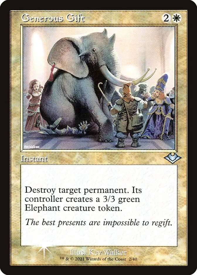 2021 Modern Horizons 1 Timeshifts Generous Gift uncommon #2 unlisted card image