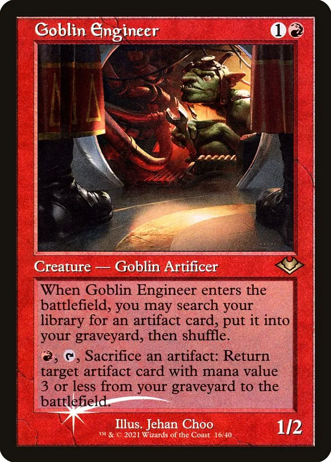 2021 Modern Horizons 1 Timeshifts Goblin Engineer rare #16 unlisted card image
