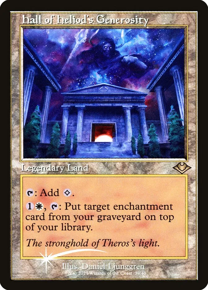 2021 Modern Horizons 1 Timeshifts Hall of Heliod's Generosity rare #39 unlisted card image