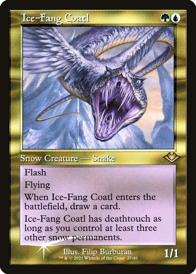 2021 Modern Horizons 1 Timeshifts Ice-Fang Coatl rare #27 unlisted card image