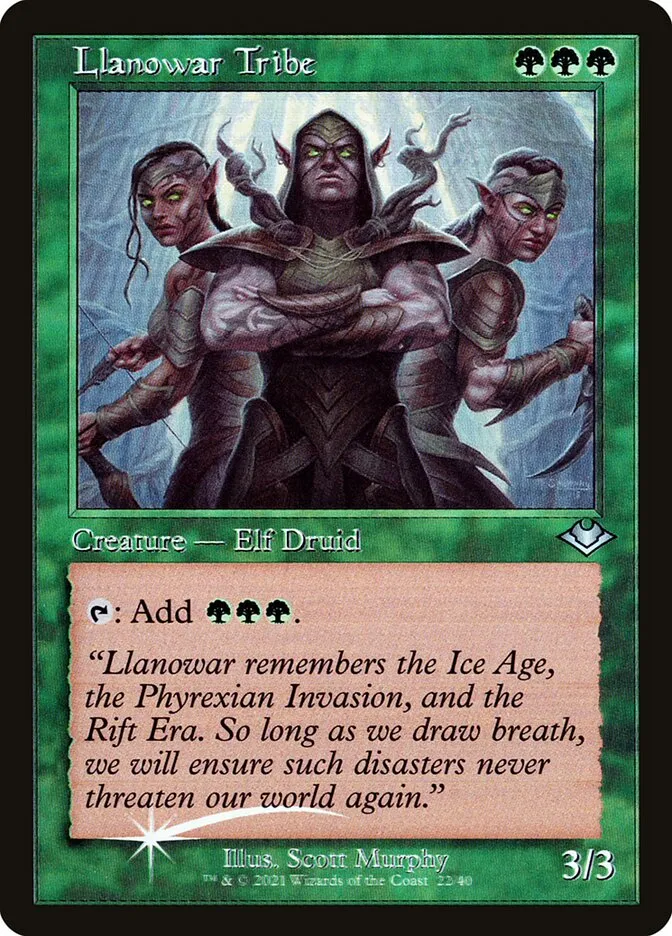 2021 Modern Horizons 1 Timeshifts Llanowar Tribe uncommon #22 unlisted card image