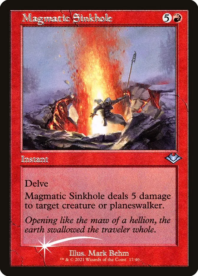 2021 Modern Horizons 1 Timeshifts Magmatic Sinkhole uncommon #17 unlisted card image