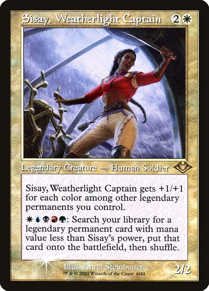 2021 Modern Horizons 1 Timeshifts Sisay, Weatherlight Captain rare #6 unlisted card image