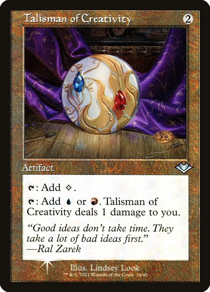 2021 Modern Horizons 1 Timeshifts Talisman of Creativity uncommon #34 unlisted card image