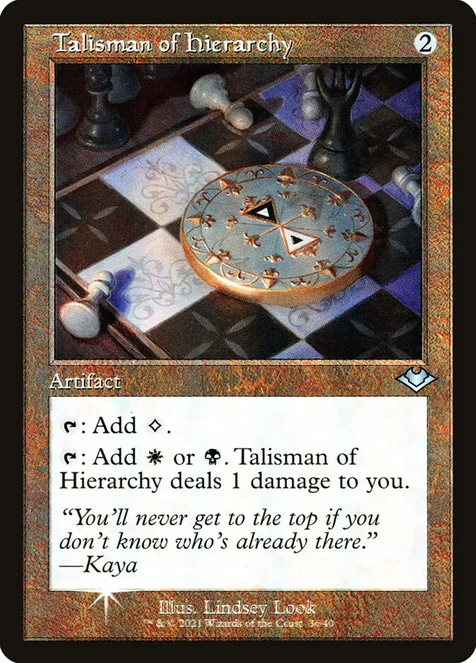 2021 Modern Horizons 1 Timeshifts Talisman of Hierarchy uncommon #36 unlisted card image