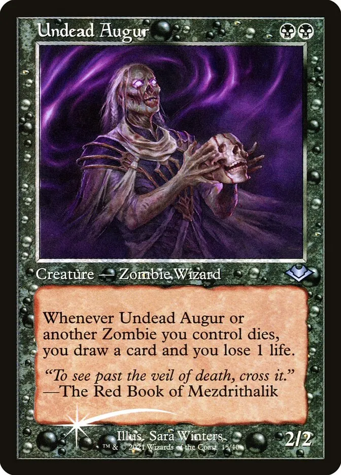 2021 Modern Horizons 1 Timeshifts Undead Augur uncommon #15 unlisted card image