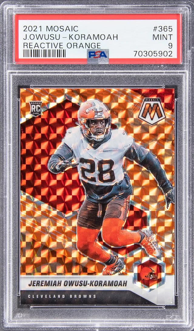 2021 Mosaic Jeremiah Owusu-Koramoah Reactive Orange #365 card image