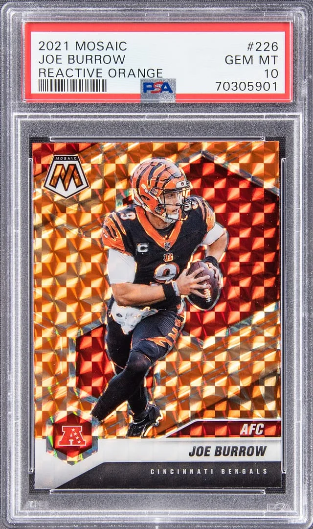 2021 Mosaic Joe Burrow Reactive Orange #226 card image