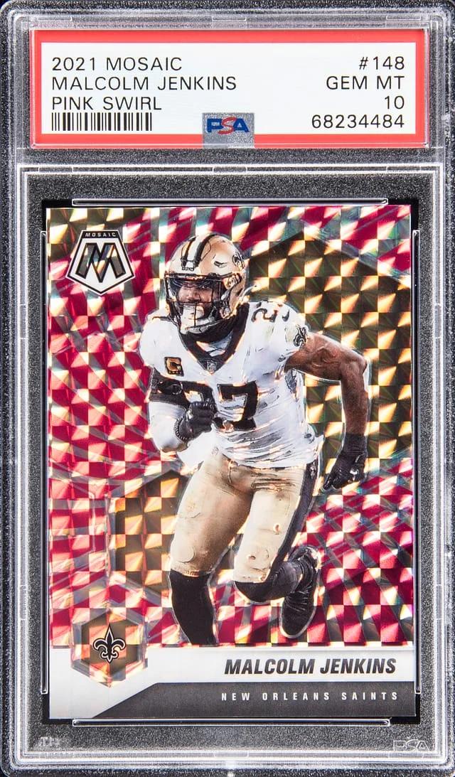2021 Mosaic Malcolm Jenkins Pink Swirl #148 card image