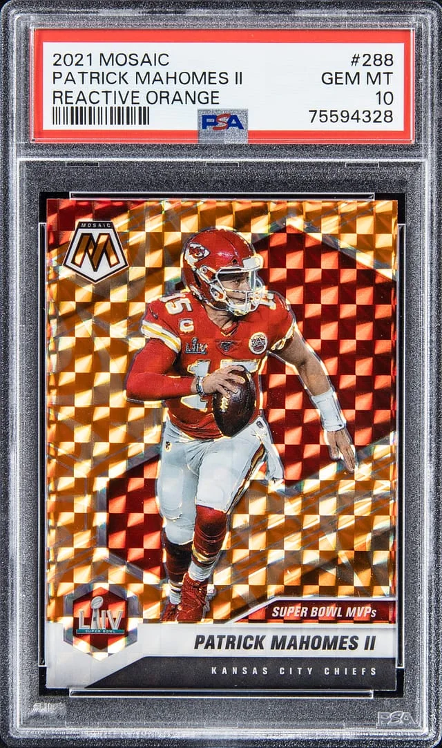 2021 Mosaic Patrick Mahomes II Reactive Orange #288 card image