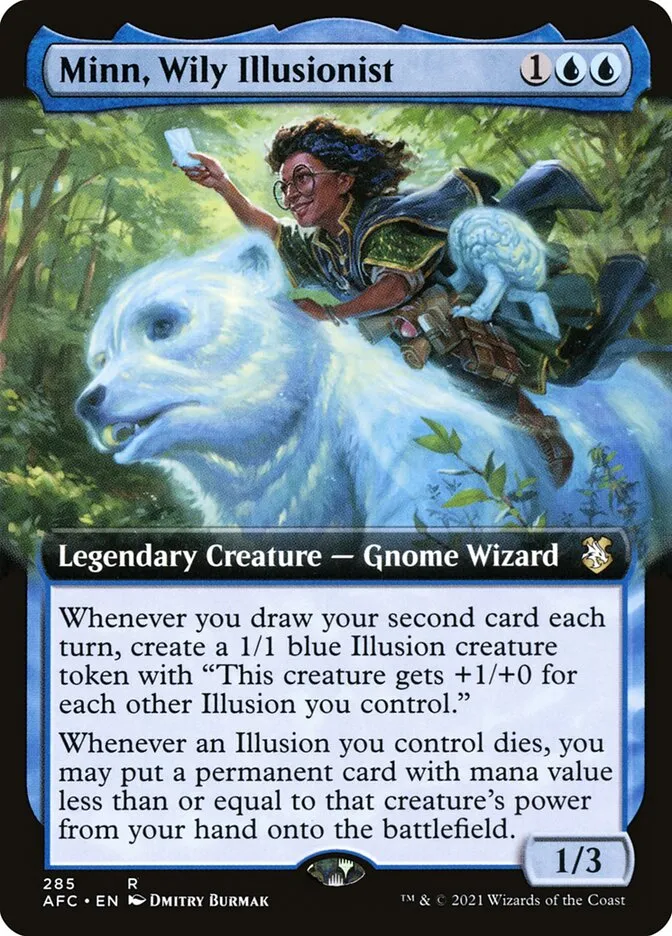 2021 Forgotten Realms Commander Minn, Wily Illusionist #285 rare card image