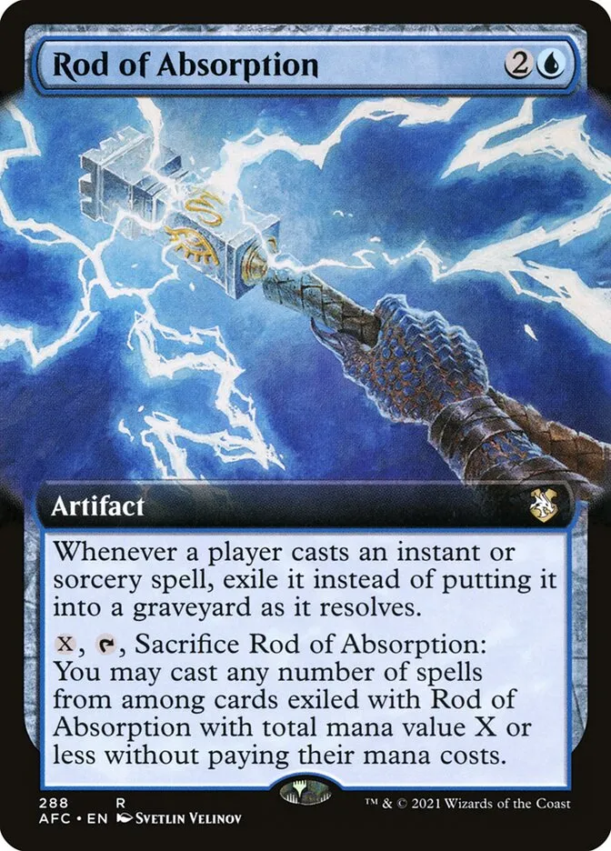 2021 Forgotten Realms Commander Rod of Absorption #288 rare card image