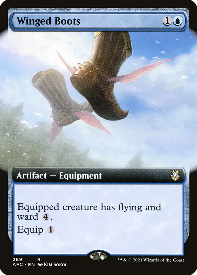 2021 Forgotten Realms Commander Winged Boots #289 rare card image