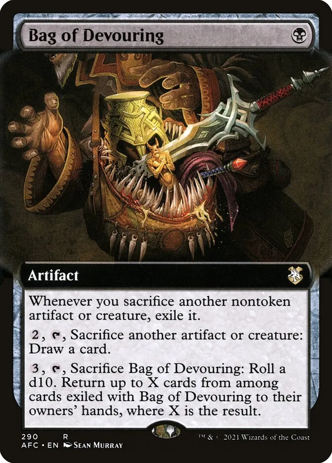 2021 Forgotten Realms Commander Bag of Devouring #290 rare card image