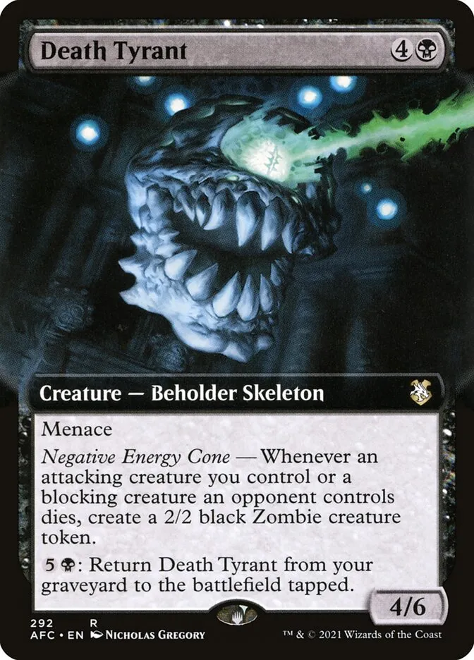 2021 Forgotten Realms Commander Death Tyrant #292 rare card image
