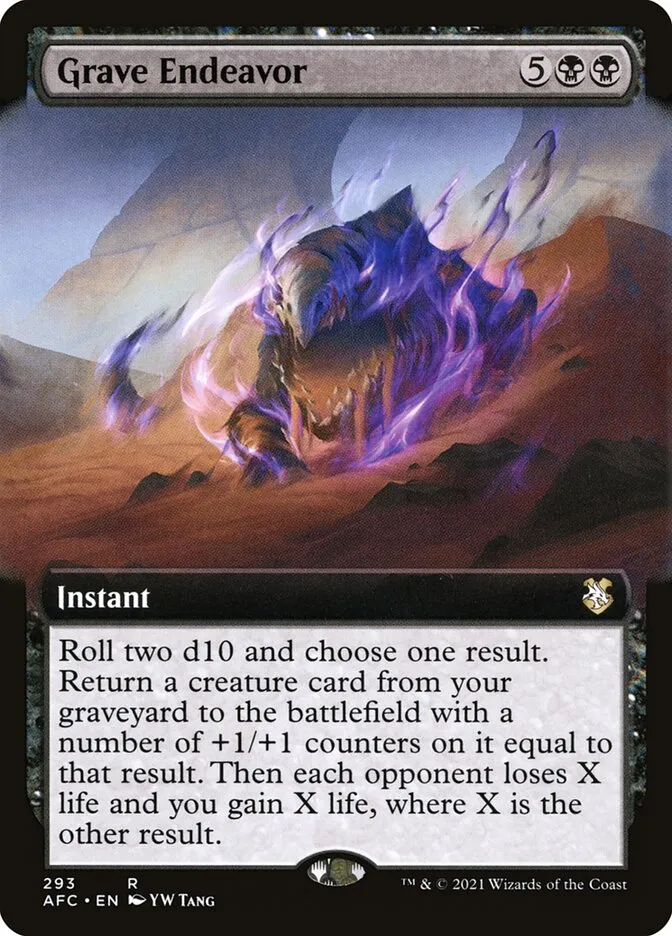 2021 Forgotten Realms Commander Grave Endeavor #293 rare card image