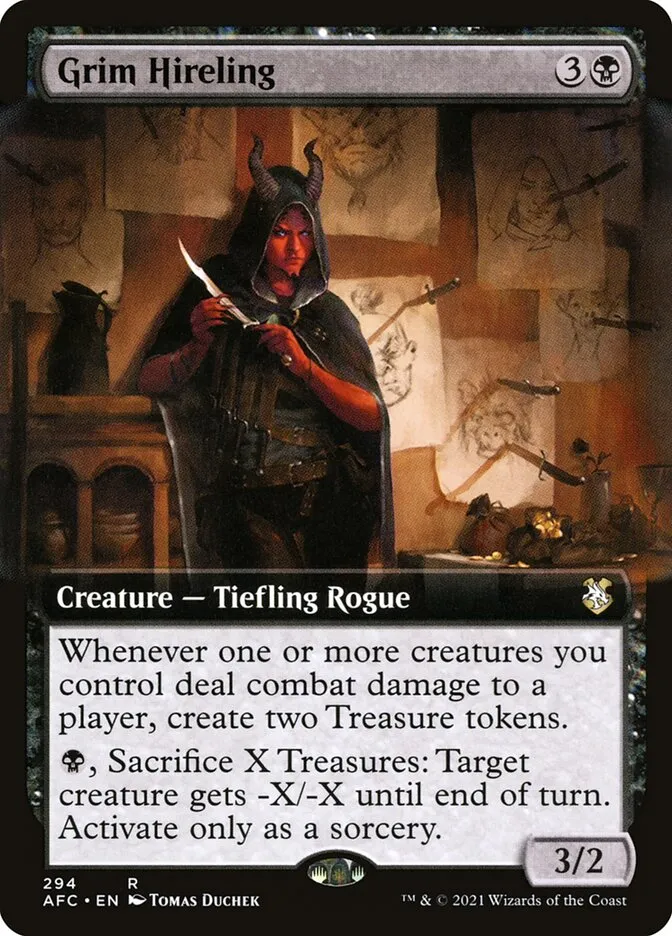 2021 Forgotten Realms Commander Grim Hireling #294 rare card image
