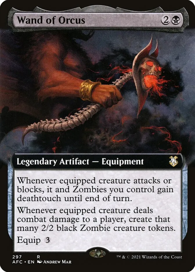 2021 Forgotten Realms Commander Wand of Orcus #297 rare card image