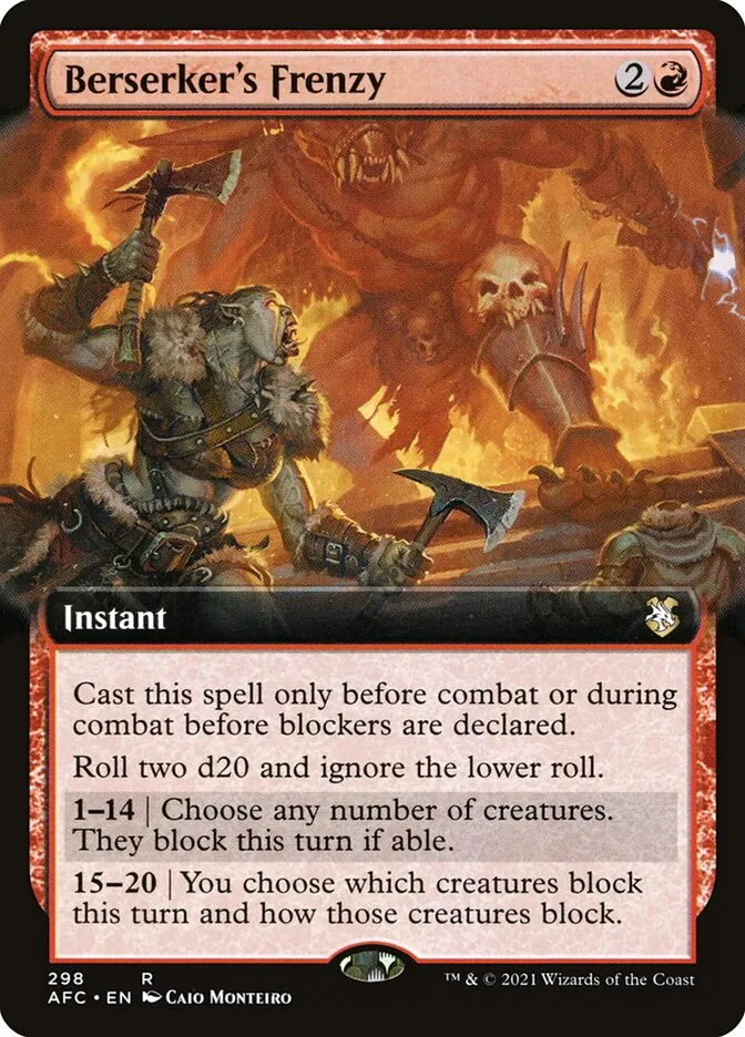 2021 Forgotten Realms Commander Berserker's Frenzy #298 rare card image