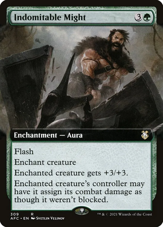 2021 Forgotten Realms Commander Indomitable Might rare #309 rare card image