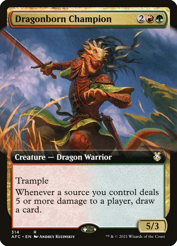 2021 Forgotten Realms Commander Dragonborn Champion #314 rare card image