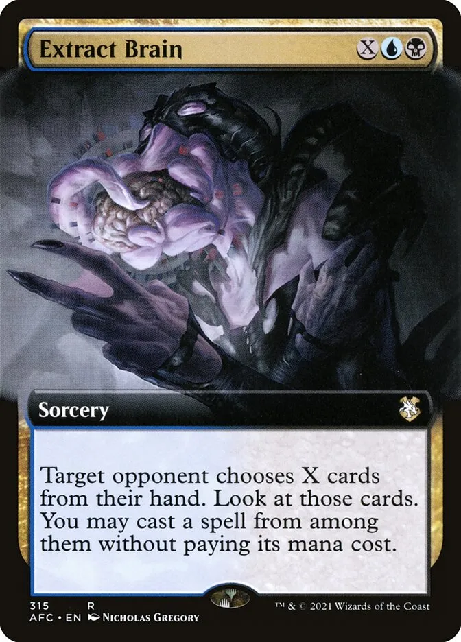 2021 Forgotten Realms Commander Extract Brain #315 rare card image