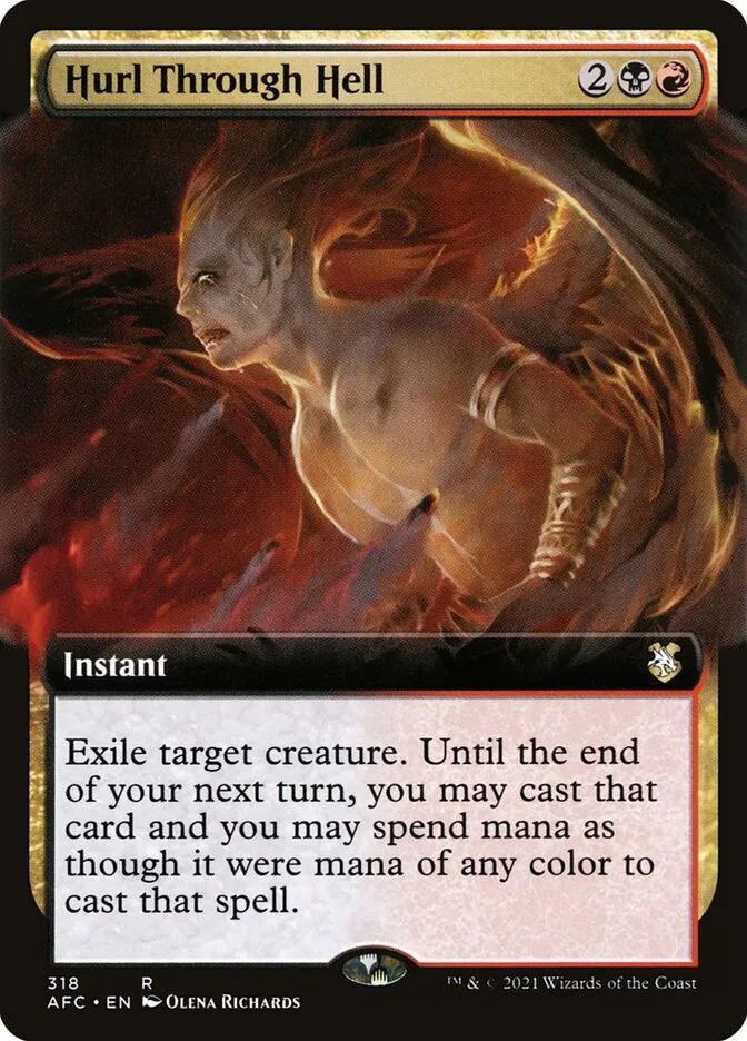 2021 Forgotten Realms Commander Hurl Through Hell rare #318 rare card image