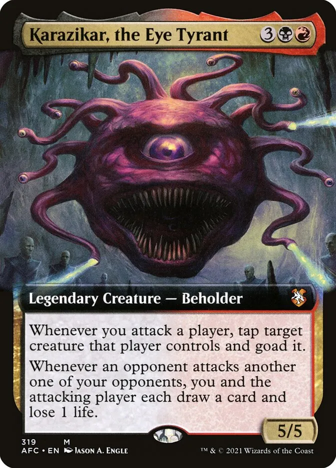 2021 Forgotten Realms Commander Karazikar, the Eye Tyrant #319 mythic card image