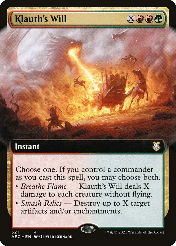 2021 Forgotten Realms Commander Klauth's Will #321 rare card image
