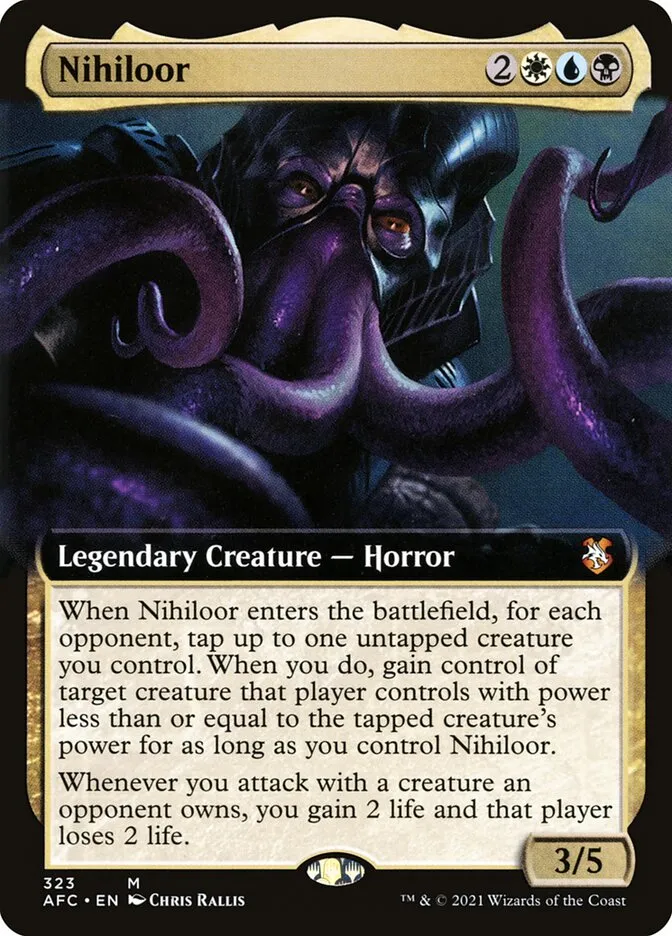 2021 Forgotten Realms Commander Nihiloor #323 mythic card image