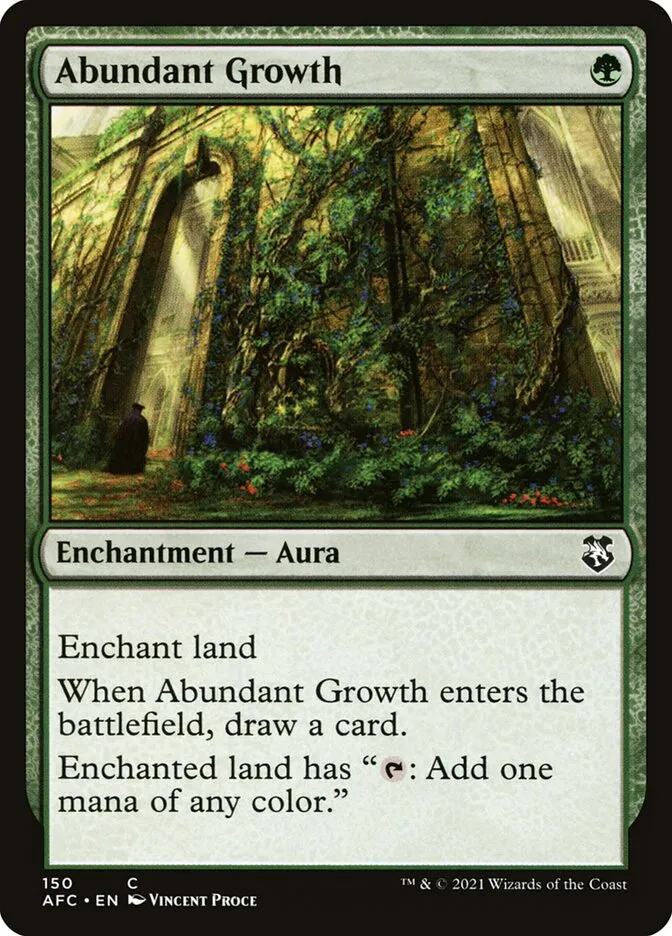 2021 Forgotten Realms Commander Abundant Growth #150 common card image