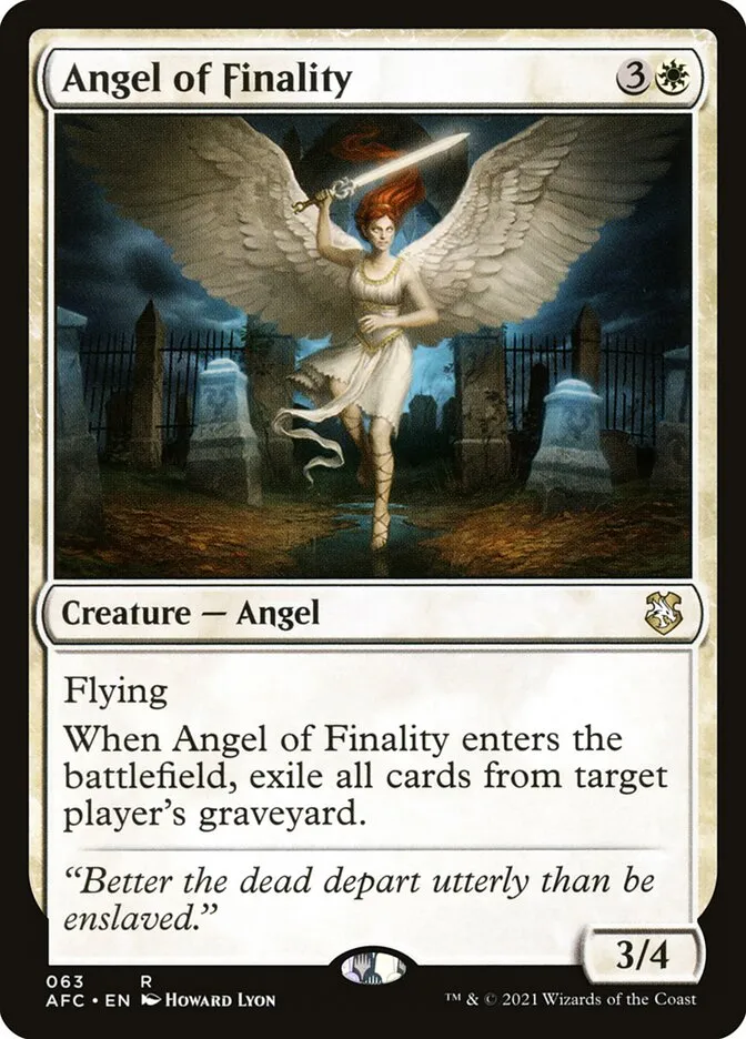 2021 Forgotten Realms Commander Angel of Finality #63 rare card image