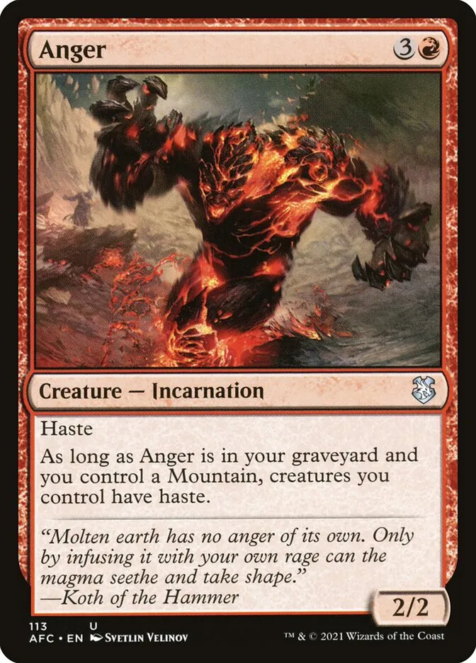 2021 Forgotten Realms Commander Anger uncommon #113 uncommon card image