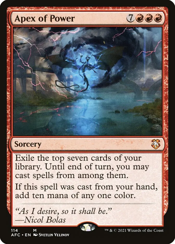 2021 Forgotten Realms Commander Apex of Power #114 mythic card image