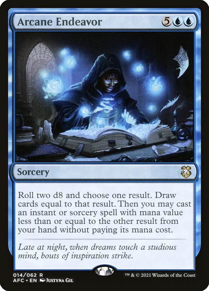 2021 Forgotten Realms Commander Arcane Endeavor #14 rare card image