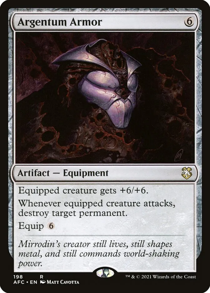2021 Forgotten Realms Commander Argentum Armor #198 rare card image