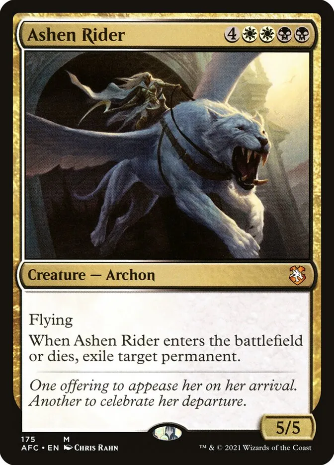 2021 Forgotten Realms Commander Ashen Rider #175 mythic card image