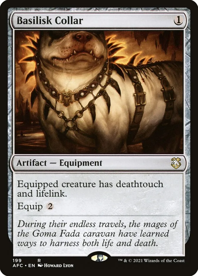 2021 Forgotten Realms Commander Basilisk Collar #199 rare card image