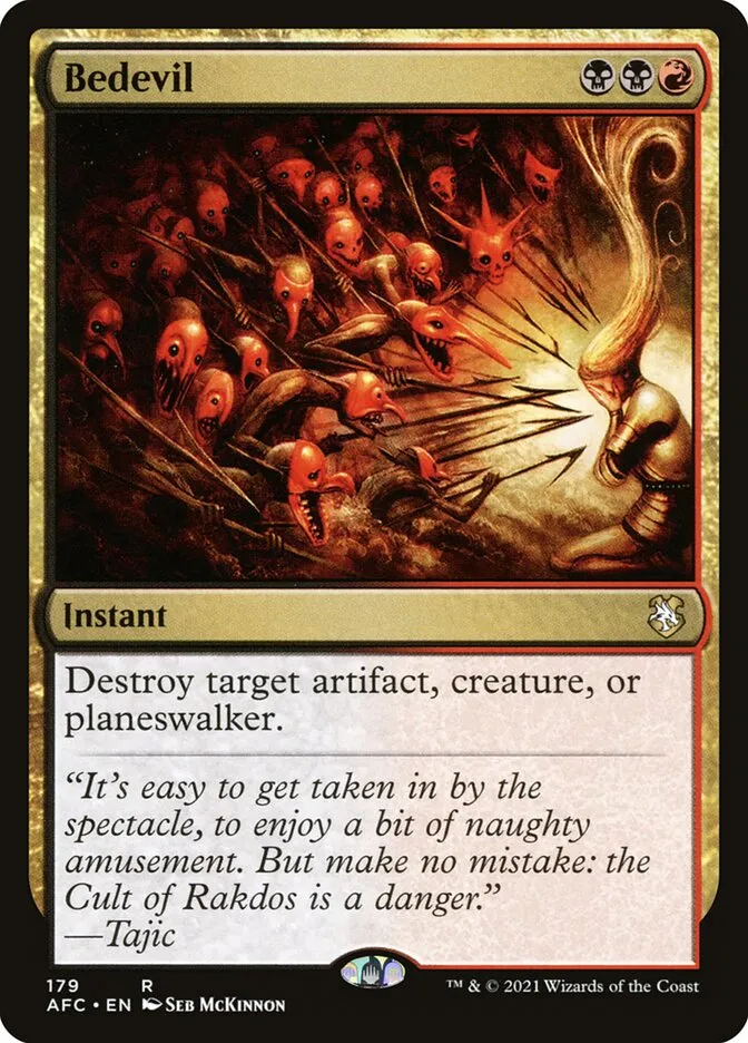 2021 Forgotten Realms Commander Bedevil #179 rare card image