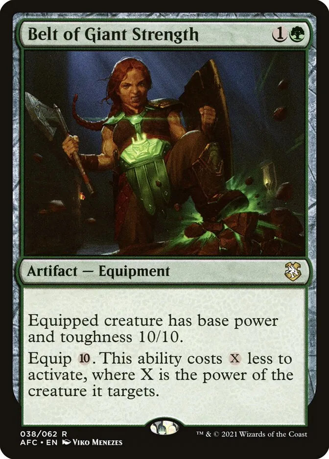 2021 Forgotten Realms Commander Belt of Giant Strength #38 rare card image